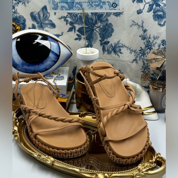 🆕 AJE 🧿 NWOT Tryphena Platform Twist Sandal, Beige - SIZE 38 - Picture 15 of 16